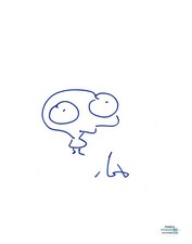 Moby Signed Self-Portrait Alien Sketch Autographed 8x10 Photo Paper ACOA