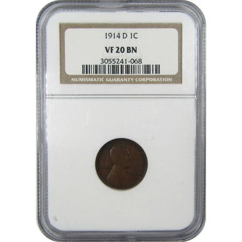 1914 D Lincoln Wheat Cent VF 20 BN NGC Penny 1c Coin SKU:I25081