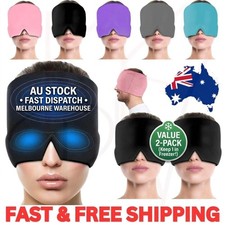 2-Pack Aroma Season Migraine Ice Head Wrap Hat Headache Relief Cap Hot Cold Gel