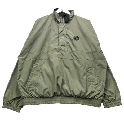 Vintage Boast USA 1/4 Zip Nylon Windbreaker Jacket Men XL Pockets Logo Green