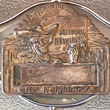 Vintage Las Vegas Nevada Gun In The Sun Cowboy Mini License Plate Topper Vintage Las Vegas Nevada Gun In The Sun Cowboy Mini License Plate Topper