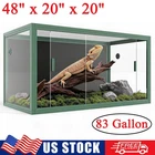 83 Gallon Reptile Tank Terrarium Reptile Enclosure 48"x20"x20" Top Mesh Cable US