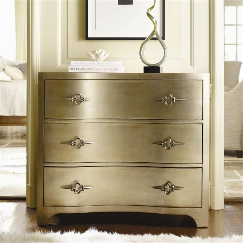 Sanctuary 3-Drawer Wood Shaped-Front Gold Accent Chest by Hooker Furniture  | eBay