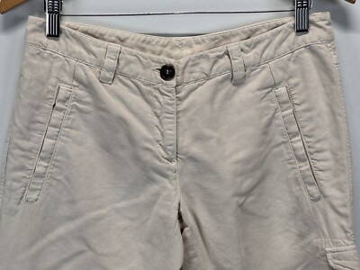 Prada Linen Blend Crop Capri Pants Sz 42 US 8 Beige Side