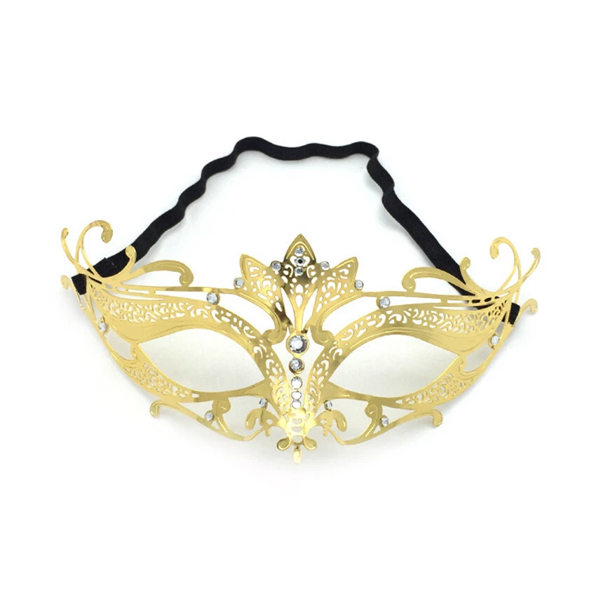 SN-A1-1 Men Women Masquerade Eye-Mask Venetian Costume Party Accessories Gold - Image 2 of 4