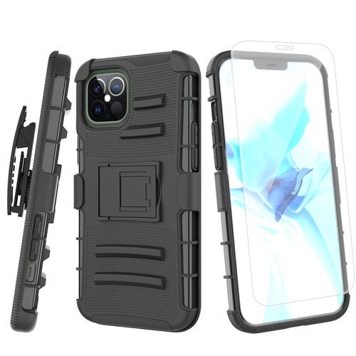 For Apple iPhone 12 Pro Max 6.7" Holster Belt Clip Phone Case Cover HD Glass - Picture 7 of 14