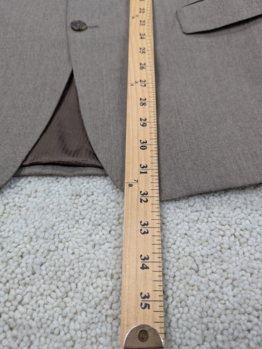 Wool Flannel Suit Mens 44R 38x30 Tan Vintage 2 Piece 3 Button Cashmere Tallia - Picture 6 of 24