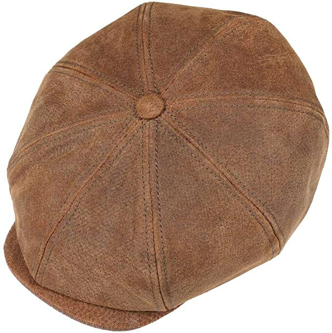 Stetson Burney Leather Bakerboy Cap (Newsboy/Gatsby) Small to XX