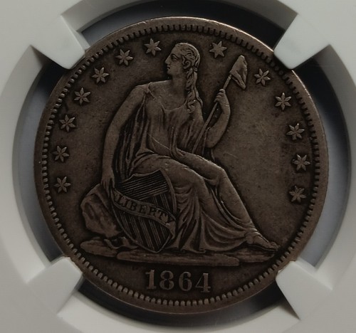 1864-S Seated Liberty Half NGC XF 45. Great strike, top eye appeal. - Picture 2 of 4
