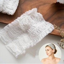 100pcs/set Disposable White Headband Spa Elastic Non-Woven Hair Bands