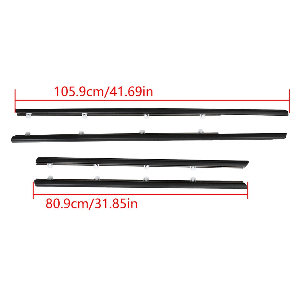 For 2012-2015 Honda Civic Sedan 4Pcs Weatherstrip Window Moulding Trim Seal Belt Foto 4 de 4