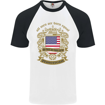 Alle Men Are Born Equal American Amerika USA HERREN S/S Baseball
