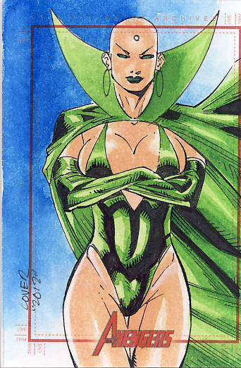 2012 Marvel Greatest Heroes Avengers sketch card Cover Moondragon