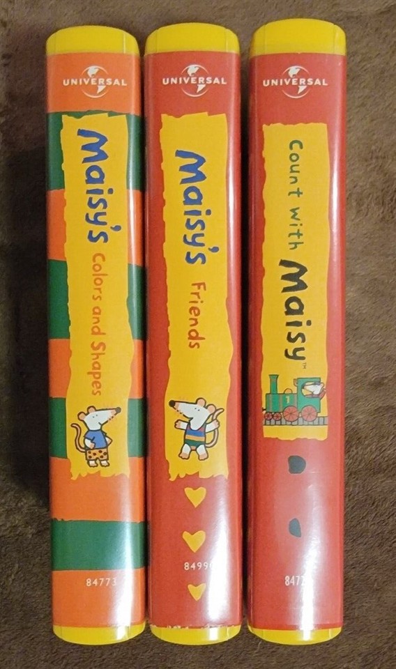 3 Maisy Mouse VHS Tapes Friends, Count With & Colors and Shapes VG