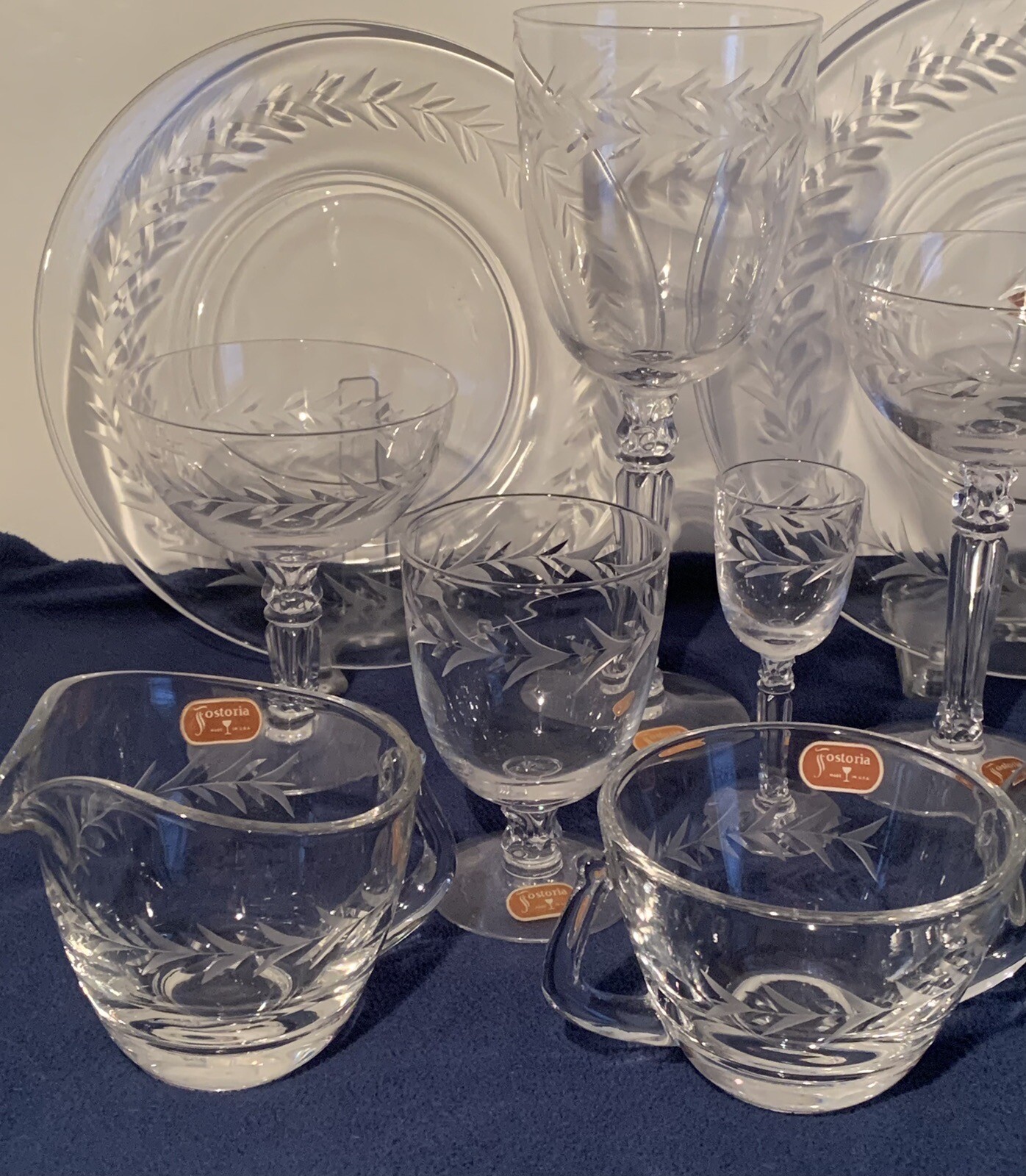 Vintage Fostoria Glass HOLLY Etch Clear Stemware & More! Your Choice