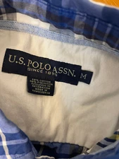 US Polo Assn. Short Sleeve Button Up Collard Shirt Men's Size Medium