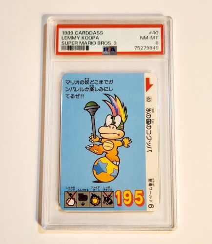 1989 Bandai Carddass Super Mario Bros. 3 Lemmy Koopa #40 RC Rookie PSA 8 Low Pop - Picture 1 of 2