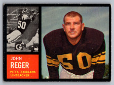 1962 TOPPS #135 JOHN REGER STEELERS SP