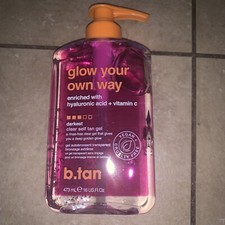   B. Tan Clear Self Tan Glow Your Own Way Self Tanning Gel, Vegan, 16oz IN HAND 