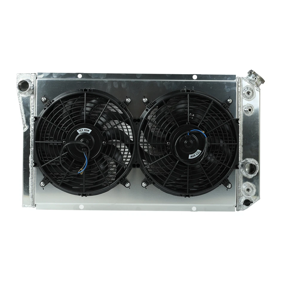 For 1982-2002 CHEVY S10 BLAZER 84-90 CORVETTE V8 3 Row Radiator+Shroud Fan+Relay - Image 3 of 4