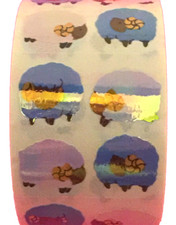 400 Lamb stickers in roll of 100 modules 2" x 2" , each sticker 1.00" RMP0703