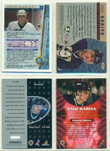 NHL - HOCKEY - INSERT TRADING CARD LOT - PAUL KARIYA - 5 DIFFERENT CARDS - Picture 2 of 4