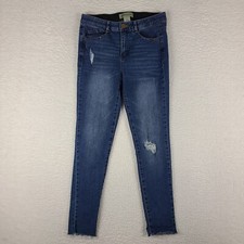 Democracy Jeans Womens 6 Ab Technology Skinny Distress Medium Wash Blue