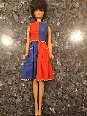 Barbie Bubble Cut Doll Brunette 1963 Original w/ Fancy Free Dress