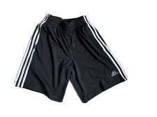 Boys Size Medium M Black Adidas Shorts 3 White Stripes Athletic Super-Comfy