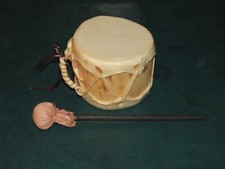 RAWHIDE & WOOD DRUM WITH BEATER