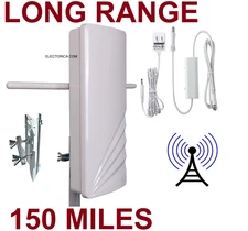 HIGH GAIN DIGITAL HD TV UHF VHF DTV OUTDOOR DTV ANTENNA +AMP OTA AIR INDOOR 150M
