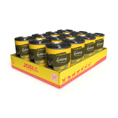 JosiDog Game in Sauce (12 x 415 g) | Nassfutter mit Wild | Hundefutter
