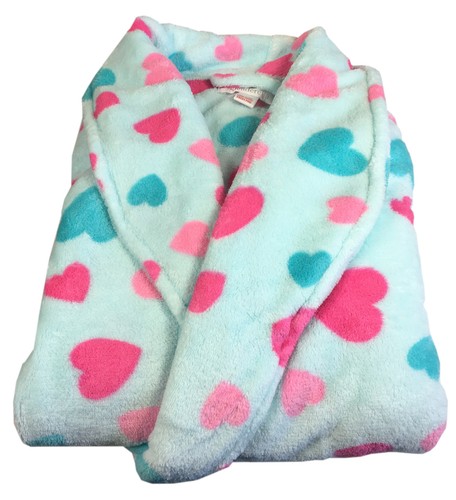 Slenderella Damen Herz Design Morgenmantel Schalkragen Kuschel Fleece Bademantel - Bild 3 von 21