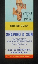 1950s Shapiro & Son Beer Distributors 211-13 Kerlin St. Sexy PinUp Chester PA MB