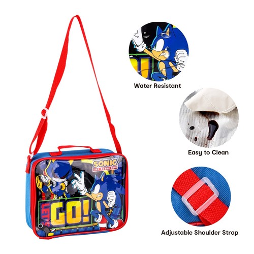 Sonic The Hedgehog Thermal Insulated Lunch Bag Zipped Let's Go - Picture 5 of 5