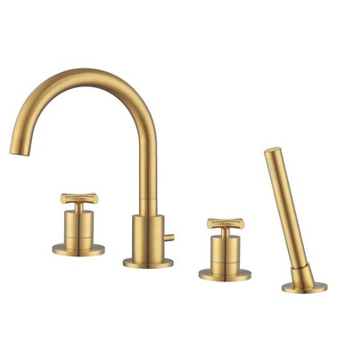 Ancona Ava  Two handle Roman Tub Faucet w/Wand  Brushed Gold