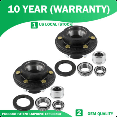 TWO Trailer Hubs Convert Mobile Home with Bearings 6000# 6 Lug 6x5.5 Idler Axle