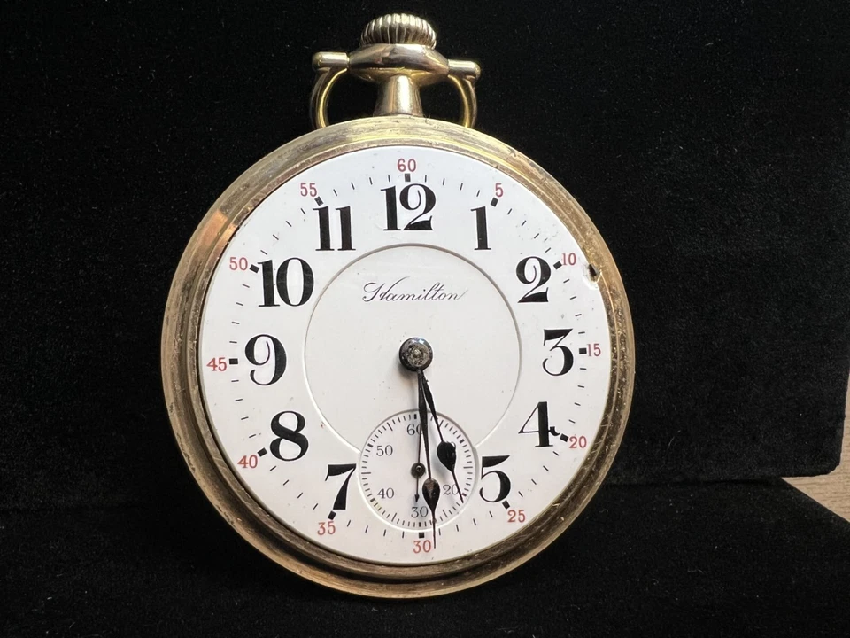 Reloj Bolsillo Hamilton Grado 940 18s 21j Mod 1 Ferrocarril Gr 1911 GF Corredor Fuerte Foto 2 de 4