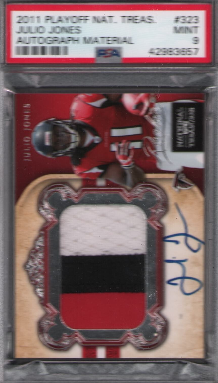 2011 National Treasures Rookie Patch Auto #323 Julio Jones /99 PSA 9