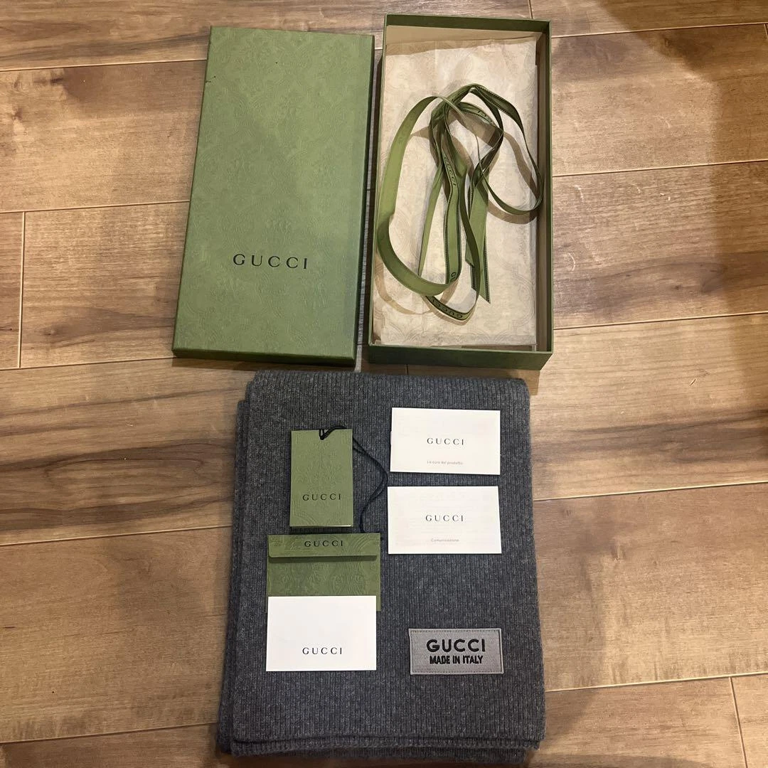 Écharpe en tricot côte laine authentique GUCCI FABRIQUÉE EN ITALIE luxe multicolore #1