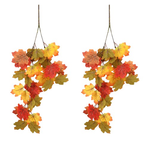 Fall Maple Leaves Garland Hanging Plant Artificial Autumn Home Party Decor - Imagen 12 de 19