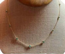 Women's Necklace 14K Yellow Gold Plated 1Ct Round Cut Lab Created Emerald Bezel