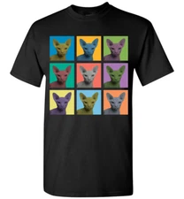Sphynx Cat Pop Blocks T-Shirt - Men Women Youth Kids Tank Long Sleeve Tee