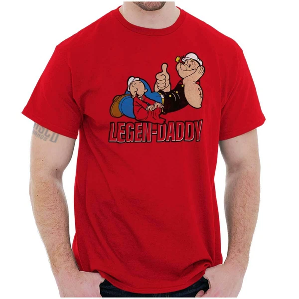 Popeye Legend Best Dad Ever Cool Father Gift Mens Casual Crewneck T Shirts Tees
