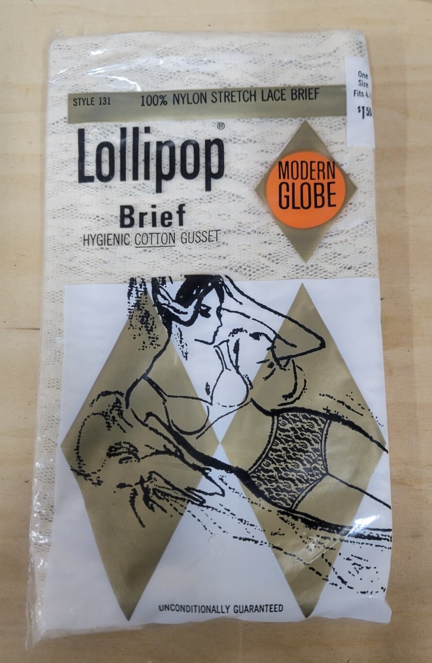 Vintage Modern Globe Lace Lollipop Briefs Size 4-7 - Gem