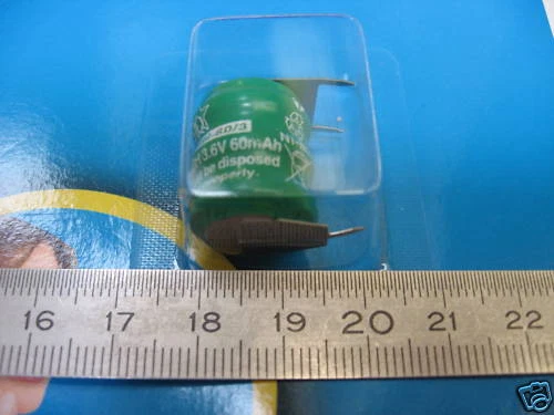 Accumulateur NIMH-60/3 ~ 3.6V 80mAH (= 3.6V 60mAH 70mAh) ~ Dim: Ø 16.0 x 19.0mm - Picture 2 of 2