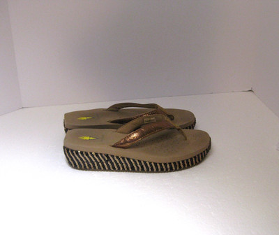 Volatile Women's Platform Thong Slides/Sandals Colpper, Tan, Black Size 10