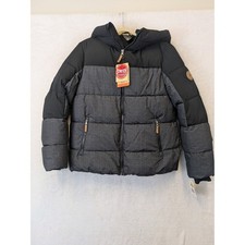 ZeroXposur Boys Size 18/20 Black Gray Hooded Puffer Jacket Winter Coat NWT