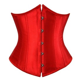 Gothic Underbust Corset Waist Cincher Bustier Top Satin Lace Up Lingerie Plus