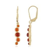 Cavill Karneol Silberohrringe 925 Vergoldet 1,26Ct Rund Orange Rot
